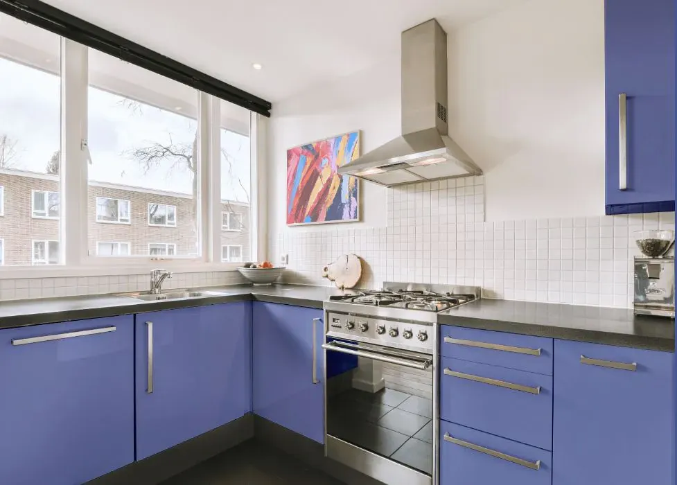 Sherwin Williams Venture Violet kitchen cabinets