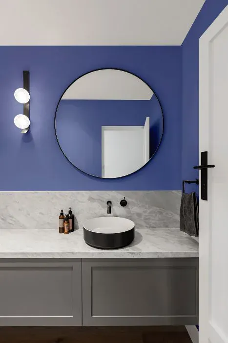Sherwin Williams Venture Violet minimalist bathroom