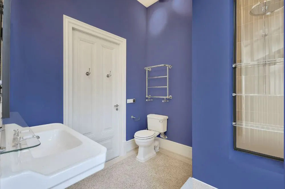 Sherwin Williams Venture Violet bathroom