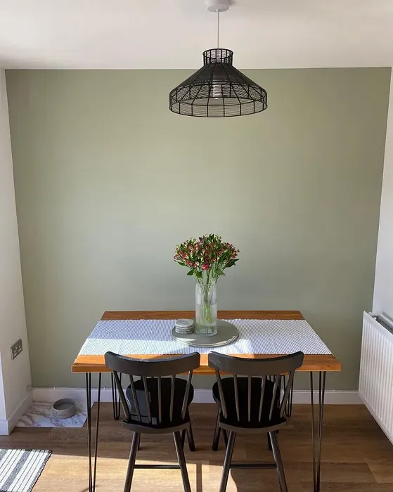 Dining room pistache interior Farrow and Ball Vert de Terre