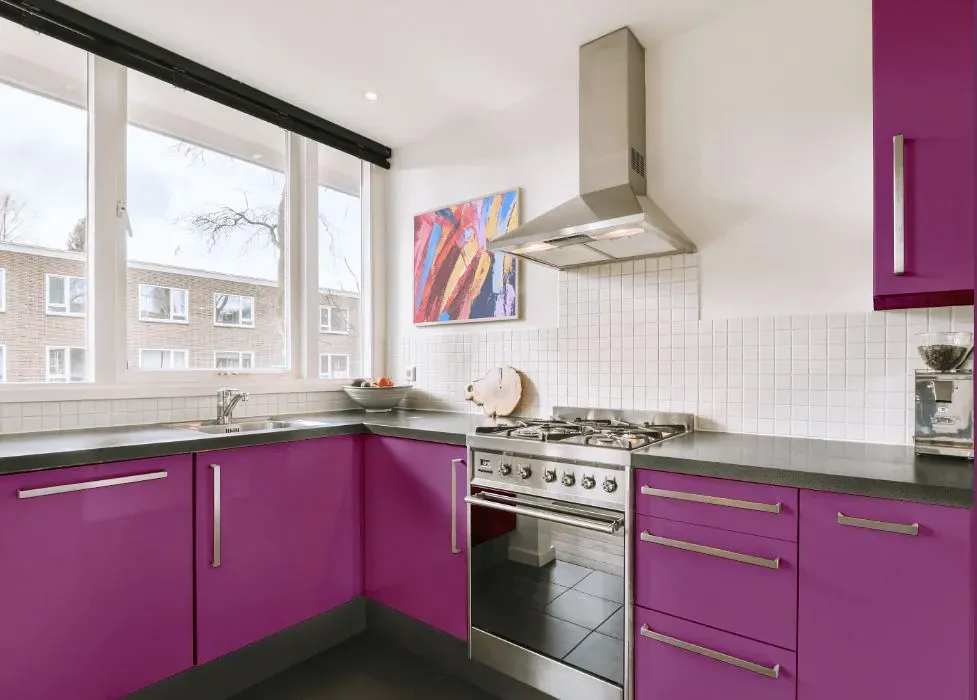 Sherwin Williams Verve Violet kitchen cabinets