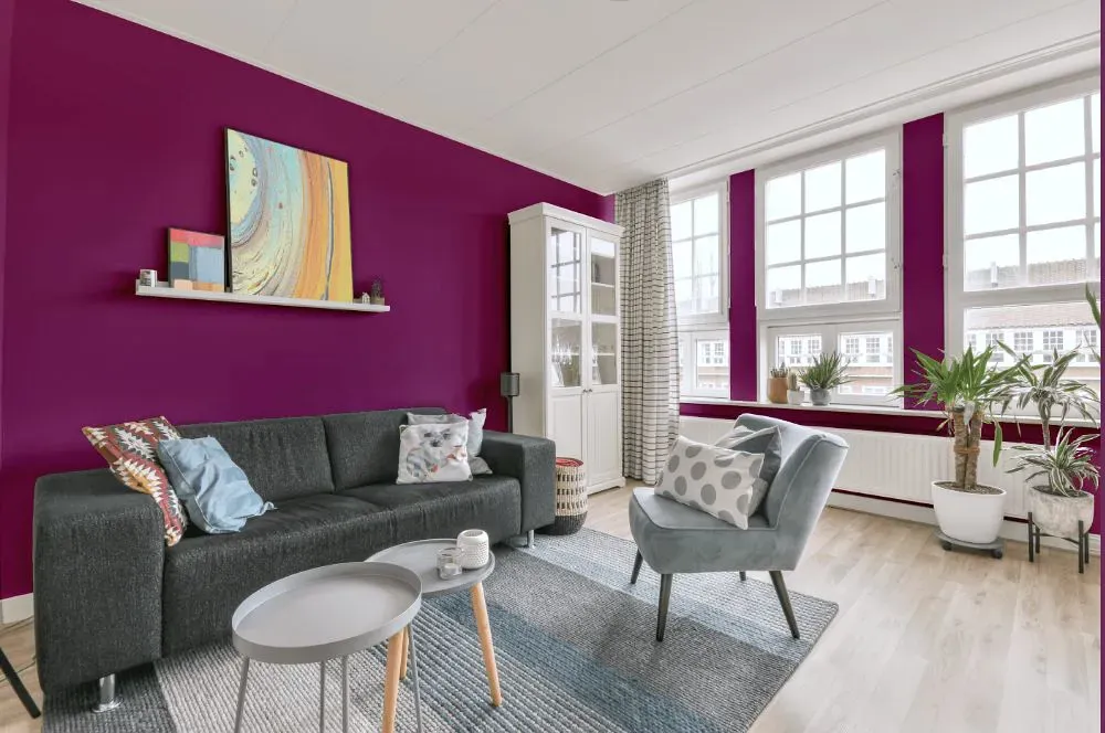 Sherwin Williams Verve Violet living room walls
