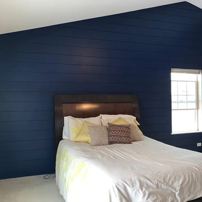 Behr Very Navy bedroom interior