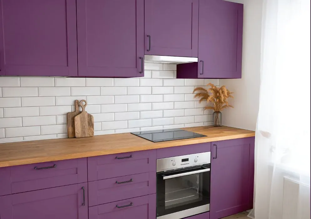 Sherwin Williams Vigorous Violet kitchen cabinets