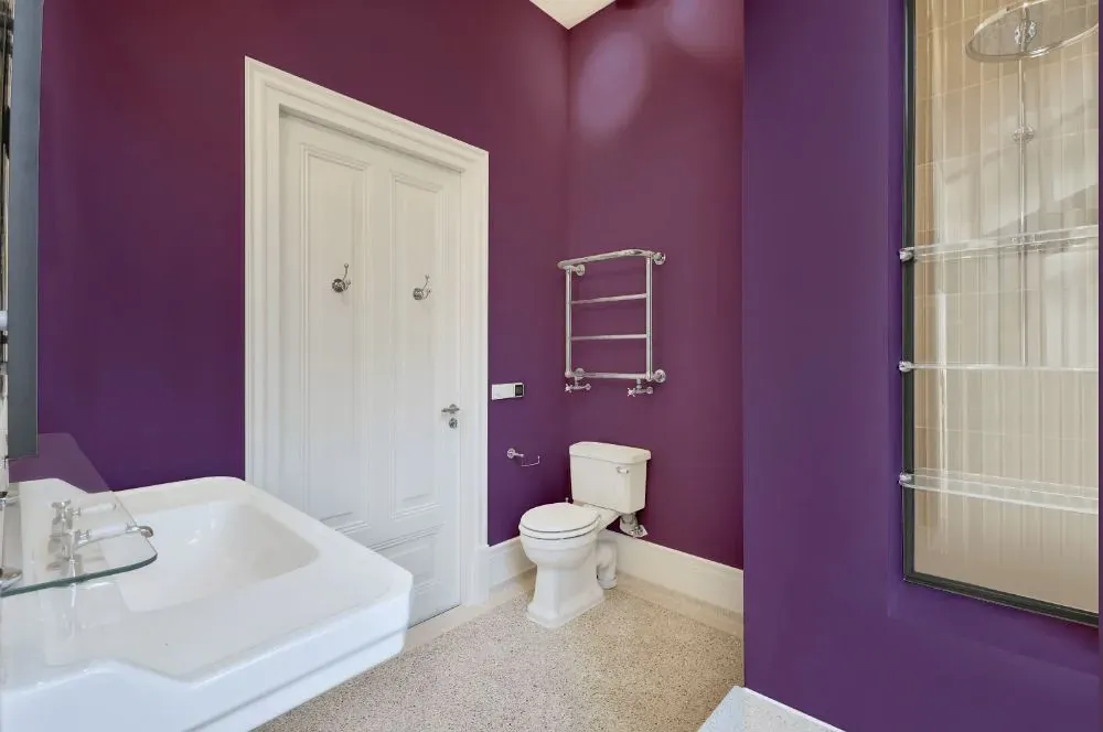 Sherwin Williams Vigorous Violet bathroom