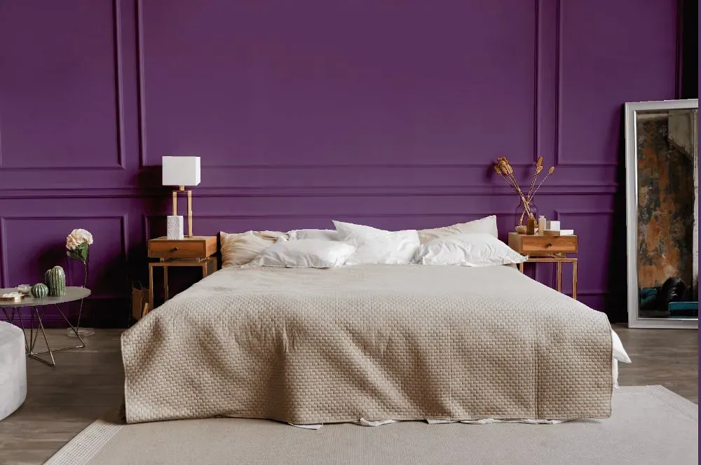 Sherwin Williams Vigorous Violet bedroom
