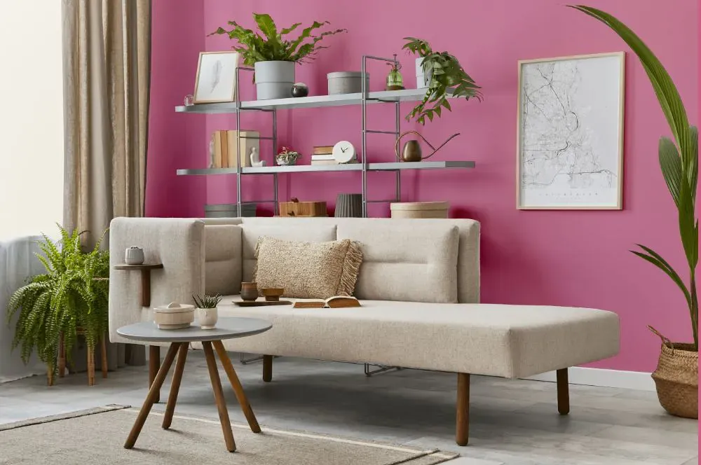 Sherwin Williams Vivacious Pink living room