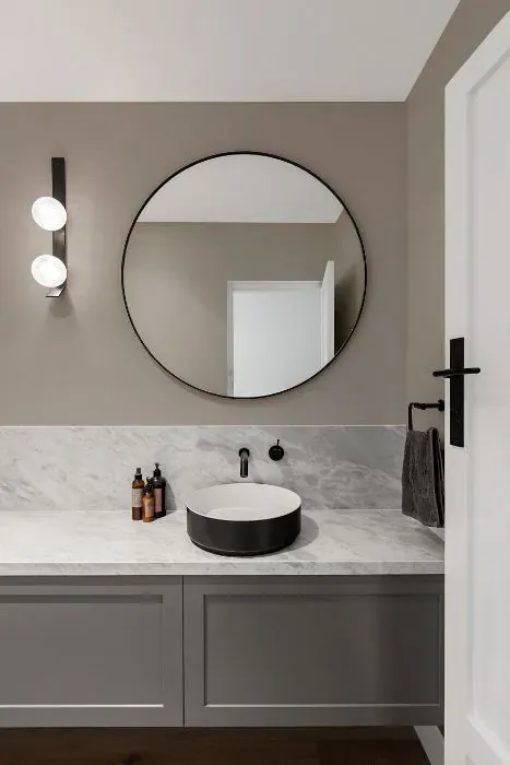 Sherwin Williams Warm Pewter minimalist bathroom
