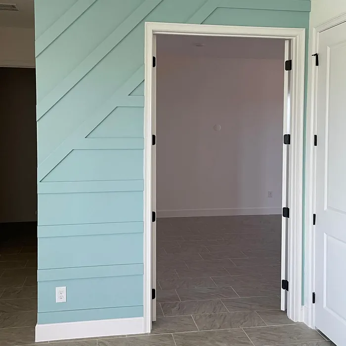 Sherwin Williams Watery wall panelling 