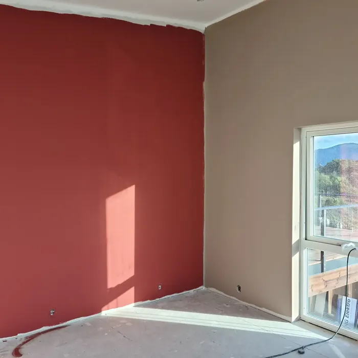 Jotun Welcoming Red accent wall 