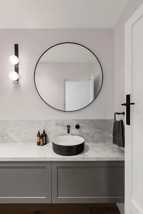 Sherwin Williams Whimsical White minimalist bathroom