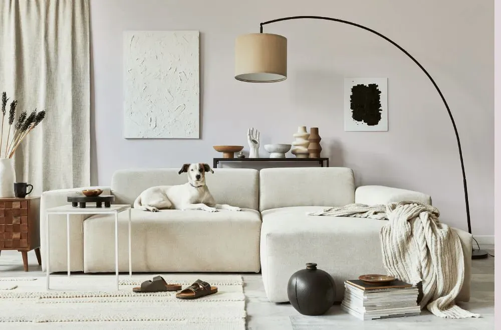 Sherwin Williams Whimsical White cozy living room