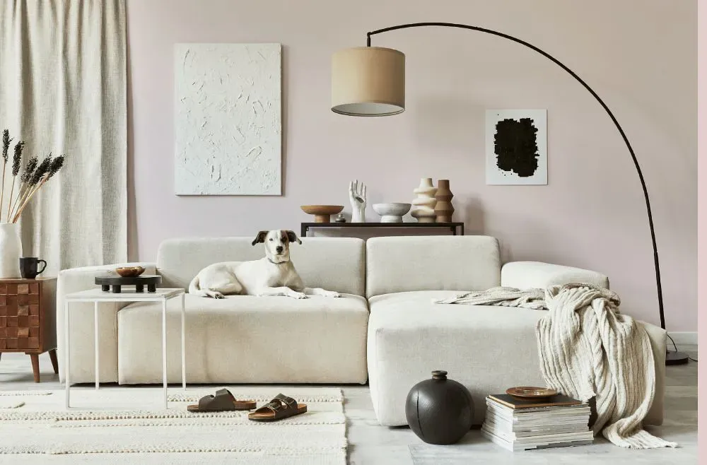 Sherwin Williams White Beet cozy living room