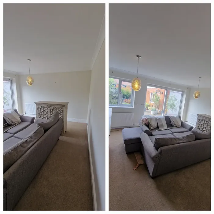 Dulux White Chiffon living room makeover