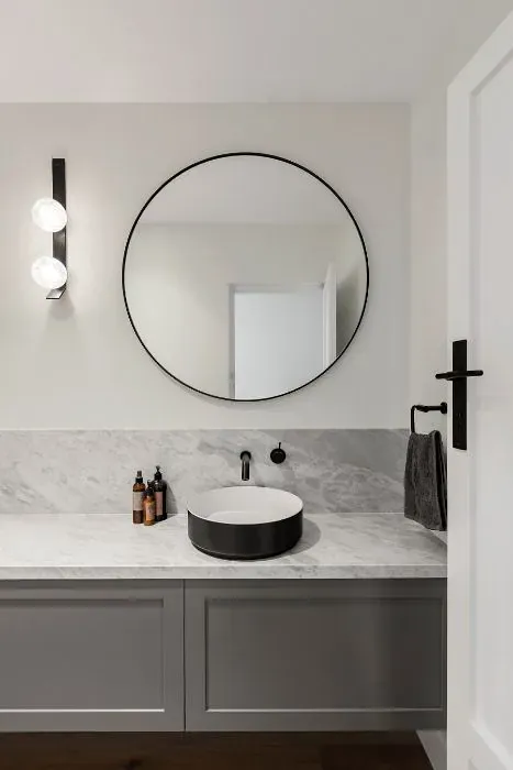 Sherwin Williams White Sand minimalist bathroom