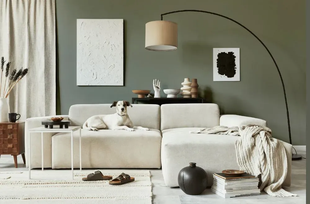 Sherwin Williams Willowleaf cozy living room