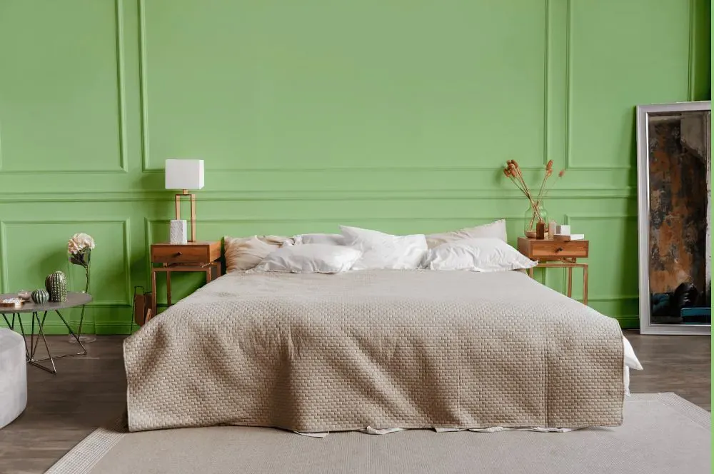 Sherwin Williams Witty Green bedroom