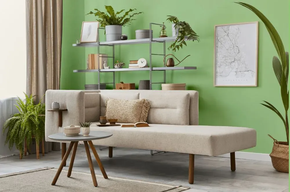 Sherwin Williams Witty Green living room