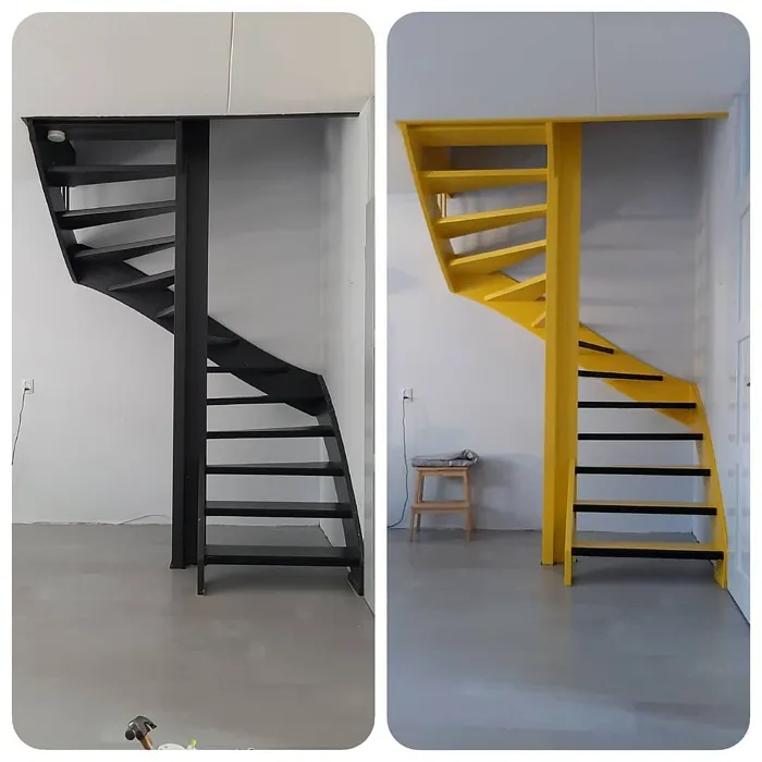 Zinc yellow RAL 1018 stairs