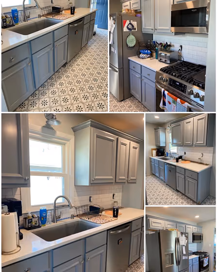 Sherwin Williams African Gray kitchen cabinets