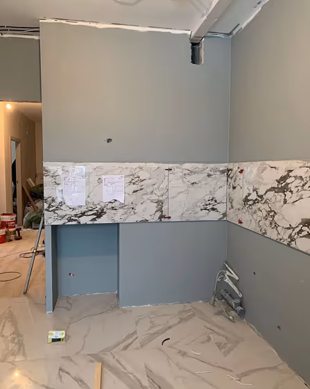 Grey kitchen wall paint interior RAL7038 Agate Grey