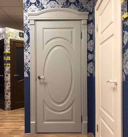 Grey victorian door with moldings RAL7038 Agate Grey