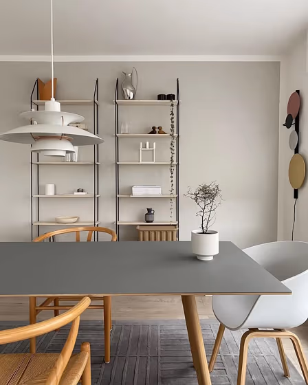 Farrow and Ball Ammonite dining room interior idea