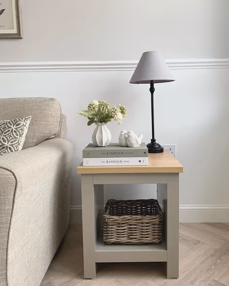 Farrow and Ball Ammonite living room photo