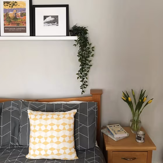 Farrow and Ball Ammonite bedroom inspiration