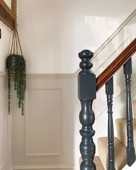 Farrow and Ball Ammonite stairs interior idea