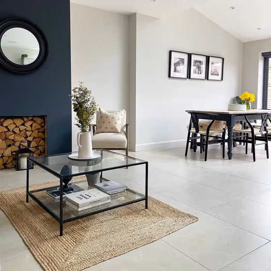 Farrow and Ball 274 living room fireplace review