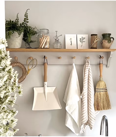 Farrow and Ball Ammonite painted storage inspiration