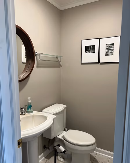 Sherwin Williams Anew Gray bathroom color