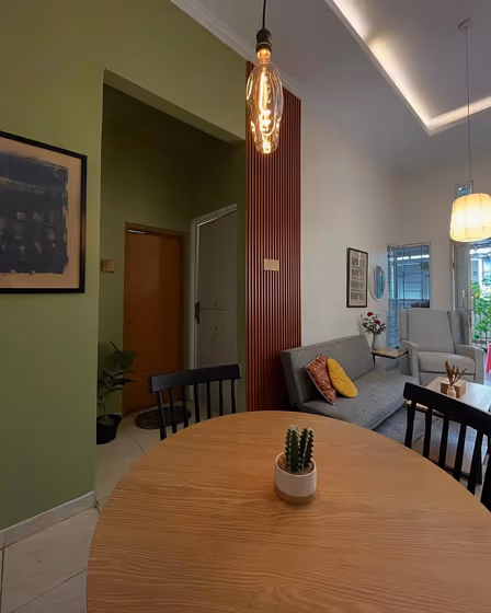 Jotun April Green accent wall color