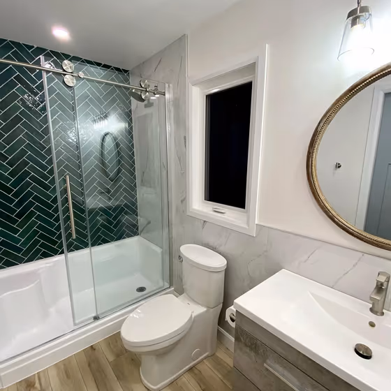 Sherwin Williams Arcade White bathroom