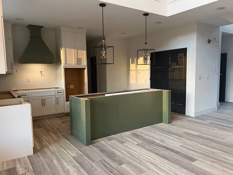 Green kitchen cabinet SW 6179 Artichoke color