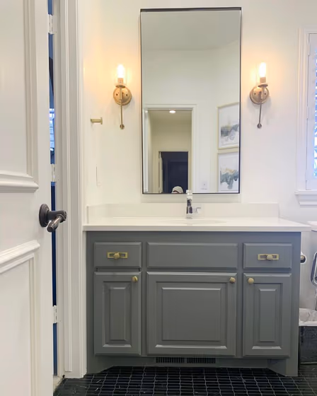 Attitude Gray Vanity Cabinets