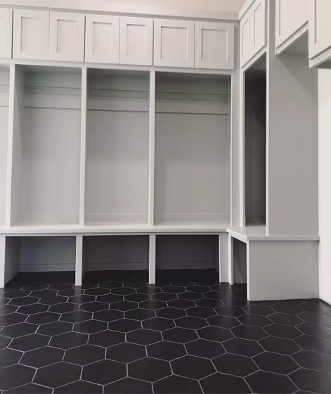 Sw Austere Gray Painted Cabinets