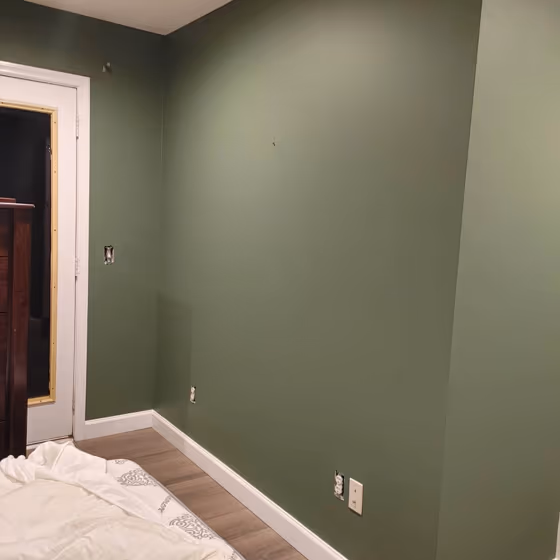 Dark green wall remodel Sherwin Williams Basil