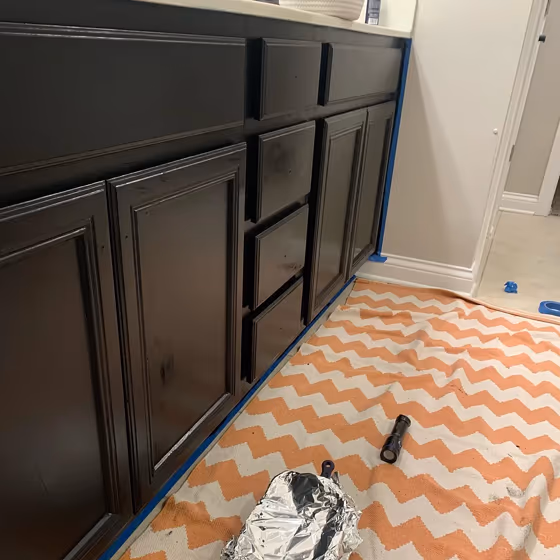 Behr Black bathroom vanity