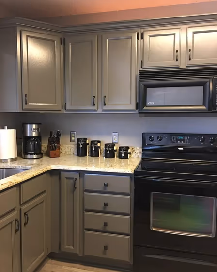 Behr Burnished Pewter kitchen cabinets color
