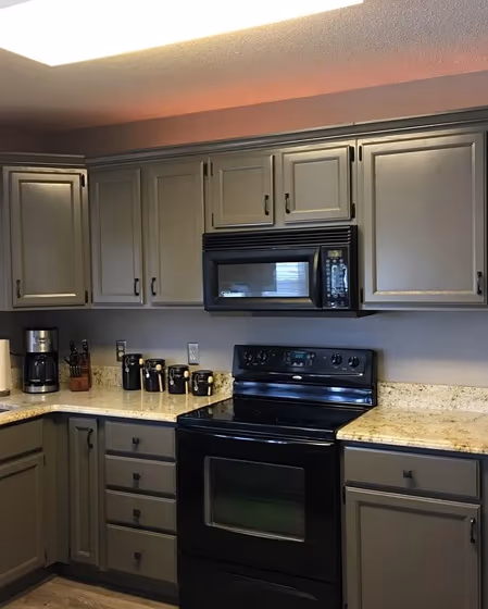 Behr Burnished Pewter kitchen cabinets 