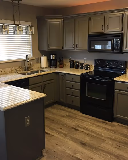 Behr Burnished Pewter kitchen cabinets paint