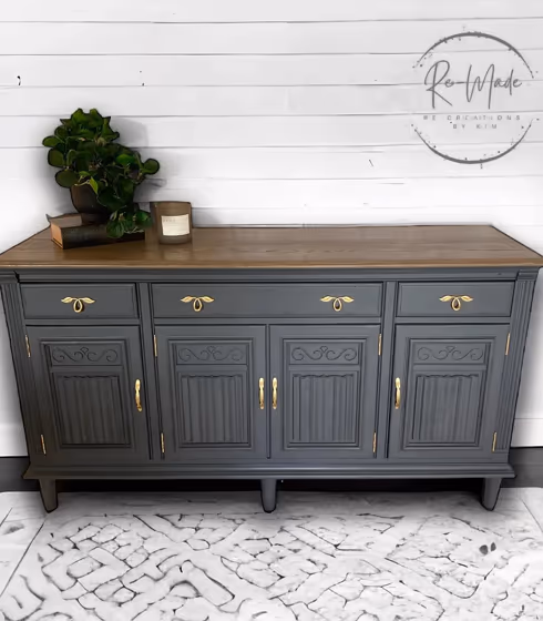 Behr Cracked Pepper painted dresser color paint