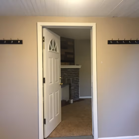 Behr Creamy Mushroom wall paint makeover