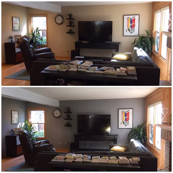 Behr Elemental Gray living room interior