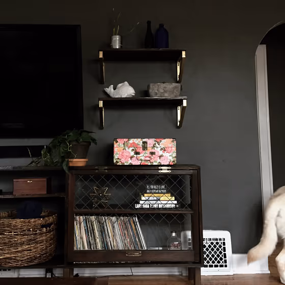 Behr Mined Coal living room paint