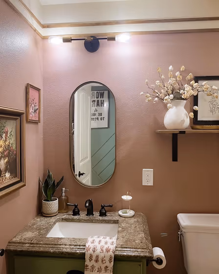 Behr Sonora Rose bathroom color