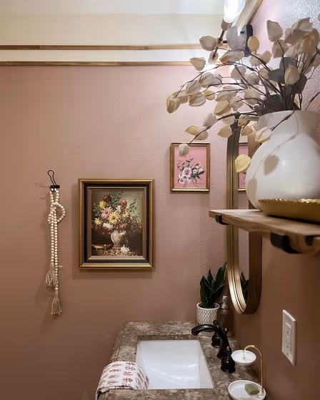 Behr Sonora Rose bathroom paint