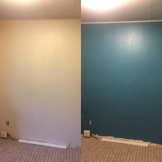 Behr Vintage Teal wall paint makeover